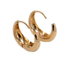 18K Yellow Gold Round Diamond Five Star Diamond - milling Hoop Earrings - MMR