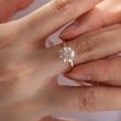 18K Yellow & White Gold Round Brilliant Cut 4 Prongs Hidden Halo Engagement Ring(Ring Setting Only)