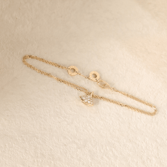 18K Yollow Gold Round Lab Diamond Skirt Pendant Necklace - MMR