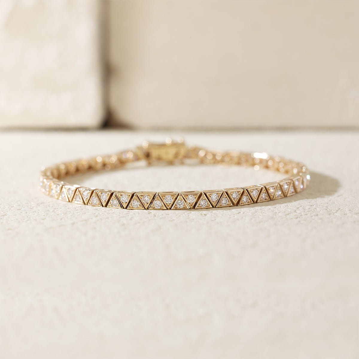 1.8mm Round Lab Diamond Three - Prong Triangle - Set Tennis Bracelet - MMR