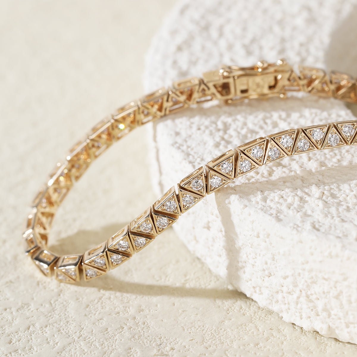 1.8mm Round Lab Diamond Three - Prong Triangle - Set Tennis Bracelet - MMR