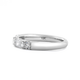 14K White Gold Round and Radiant Cut Lab Diamond 5 Stone Half Eternity Ring