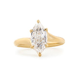 Marquise Cut Lab Diamond Six Claw Prongs Solitaire Ring — Art Nouveau Nature-Inspired
