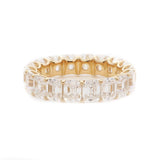 14K Yellow Gold Emerald Cut Moissanite Eternity Ring