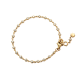 14K Yellow Gold Round Lab Dimaond Star Bezel Station Bracelet