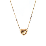 14K Yellow Gold Necklace with 2.5ct Heart Shaped Lab Diamond Pendant in Bezel Setting and Round Cross Chain