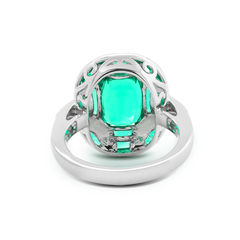 Lab Columbian Emerald Vintage Ring