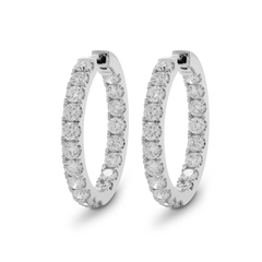 Round Cut Diamond Hoop Earrings