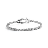14K White Gold Round Lab Diamond Force Bracelet