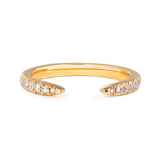 14K Yellow Gold Round Lab Diamond Half Eternity Open Ring