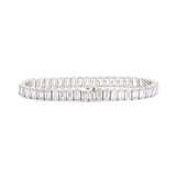 18K White Gold Emerald Cut Lab Diamond Tennis Bracelet, Radiant Diamond Emerald Design