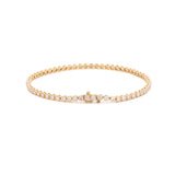 14K Yellow Gold Round Lab Diamond Bezel Setting Tennis Bracelet