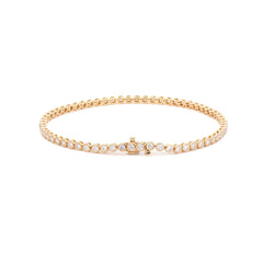 14K Yellow Gold Round Lab Diamond Bezel Setting Tennis Bracelet