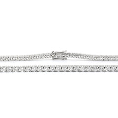 3.1 mm Round Brilliant Lab Diamond 4-prong Basket Tennis Necklace--Fiorese Day