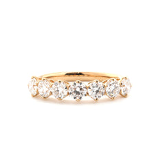 10K Yellow Gold Old European Cut Lab Diamond 7 Stone Ring