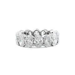 7*5mm Oval Cut Lab Diamond Shared Prong Setting Eternity Ring