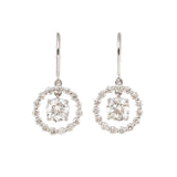 14K White Gold Round Cut Lab Diamond Hook Earrings
