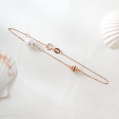 18K Yellow Gold Freshwater Pearl Chain Bracelet