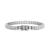 14K White Gold Radiant Cut Lab Diamond 4 Claw Prong Basket Tennis Bracelet
