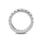 14K White Gold 4*3MM Radiant Cut Lab Diamond U Shaped Pave Eternity Band