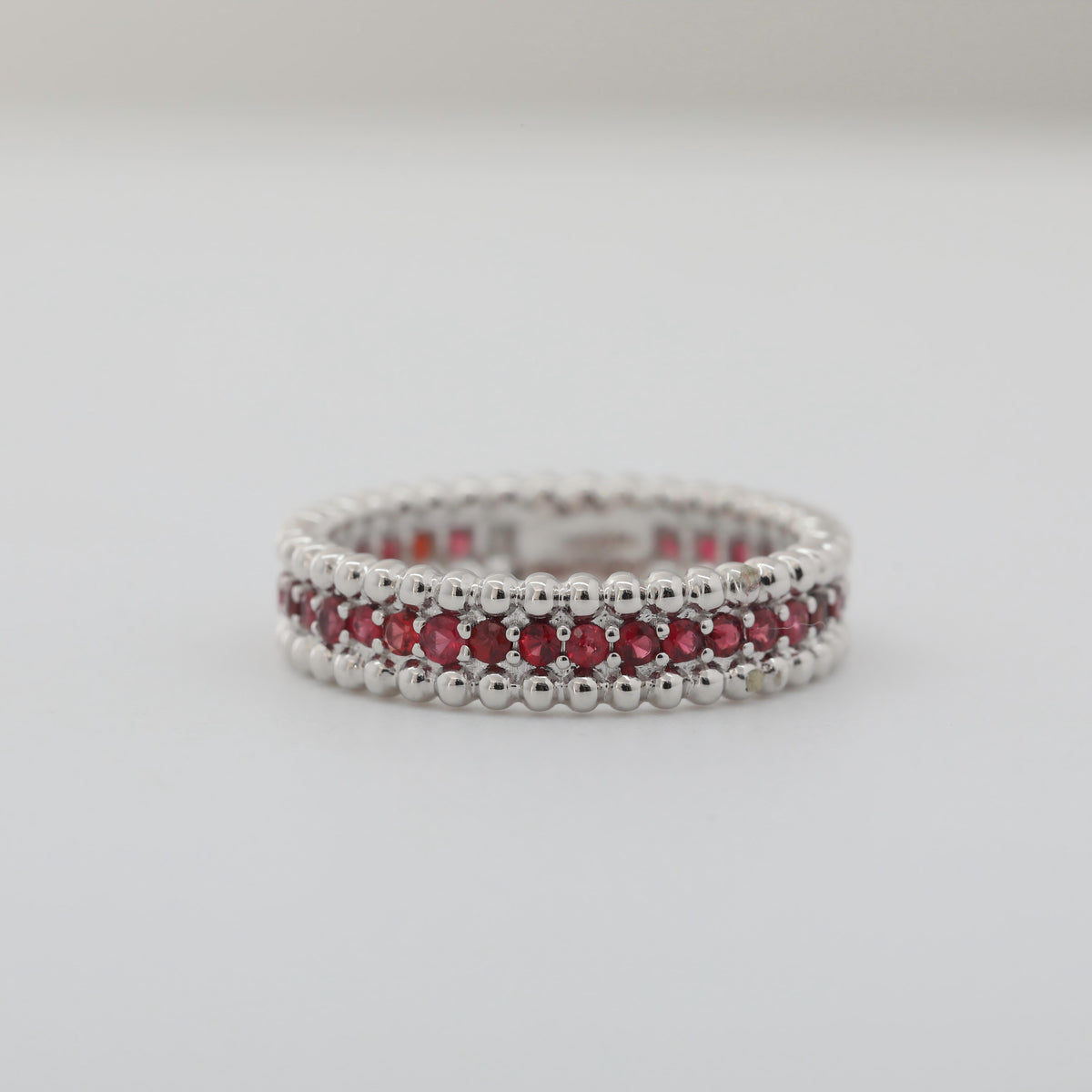 Platinum Round Ruby Eternity Ring