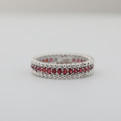 Platinum Round Ruby Eternity Ring