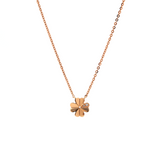 14K Rose Gold Round Lab Diamond Clover Pendant Necklace