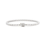 14K White Gold Marquise Cut & Round Cut Lab Diamond Three Prong Buckle Tennis Bracelet