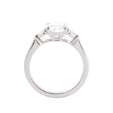 14K Yellow Gold Three Stone Oval Engagement Ring – 1.5ct Lab Diamond Design