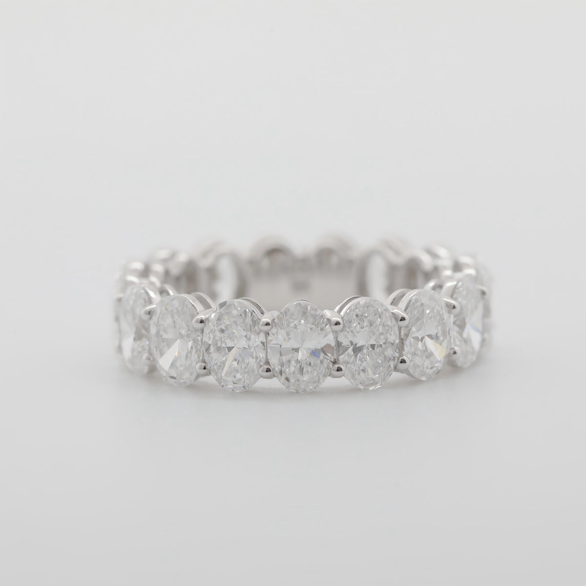 18K White Gold 5*3.5mm Oval Lab Diamond Eternity Ring