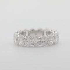 18K White Gold 5*3.5mm Oval Lab Diamond Eternity Ring