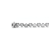 18K White Gold Heart Shape Lab Diamond Bezel Tennis Bracelet
