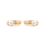 14K Yellow Gold 5mm Fresh-water Pearl Boho-Style Open Ear Cuff