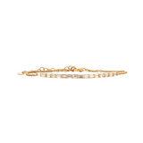 14K Yellow Gold Baguette Cut Lab Diamond Bangle Bracelet