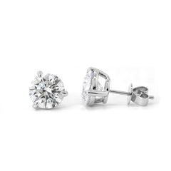 IGI Certified Round Brilliant Lab Diamond 3-Prong Basket Setting Studs--Fiorese Year End Sale