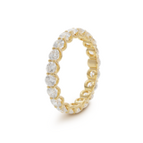 14K Yellow Gold 3mm Round Lab Diamond Shared Prong U-shaped Setting Eternity Ring