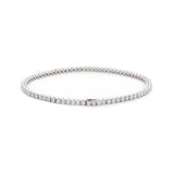 Platinum Round Brilliant Cut Diamond 4 Prong Basket Tennis Bracelet