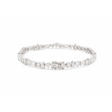 14K White Gold Moissanite Tennis Bracelet – Four Distinct Shapes