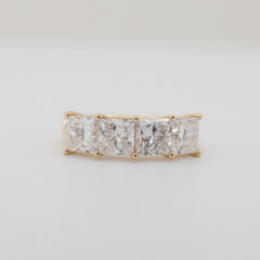 18K Yellow Gold 4 ctw Princess Cut Lab Diamond 4-Stone Ring