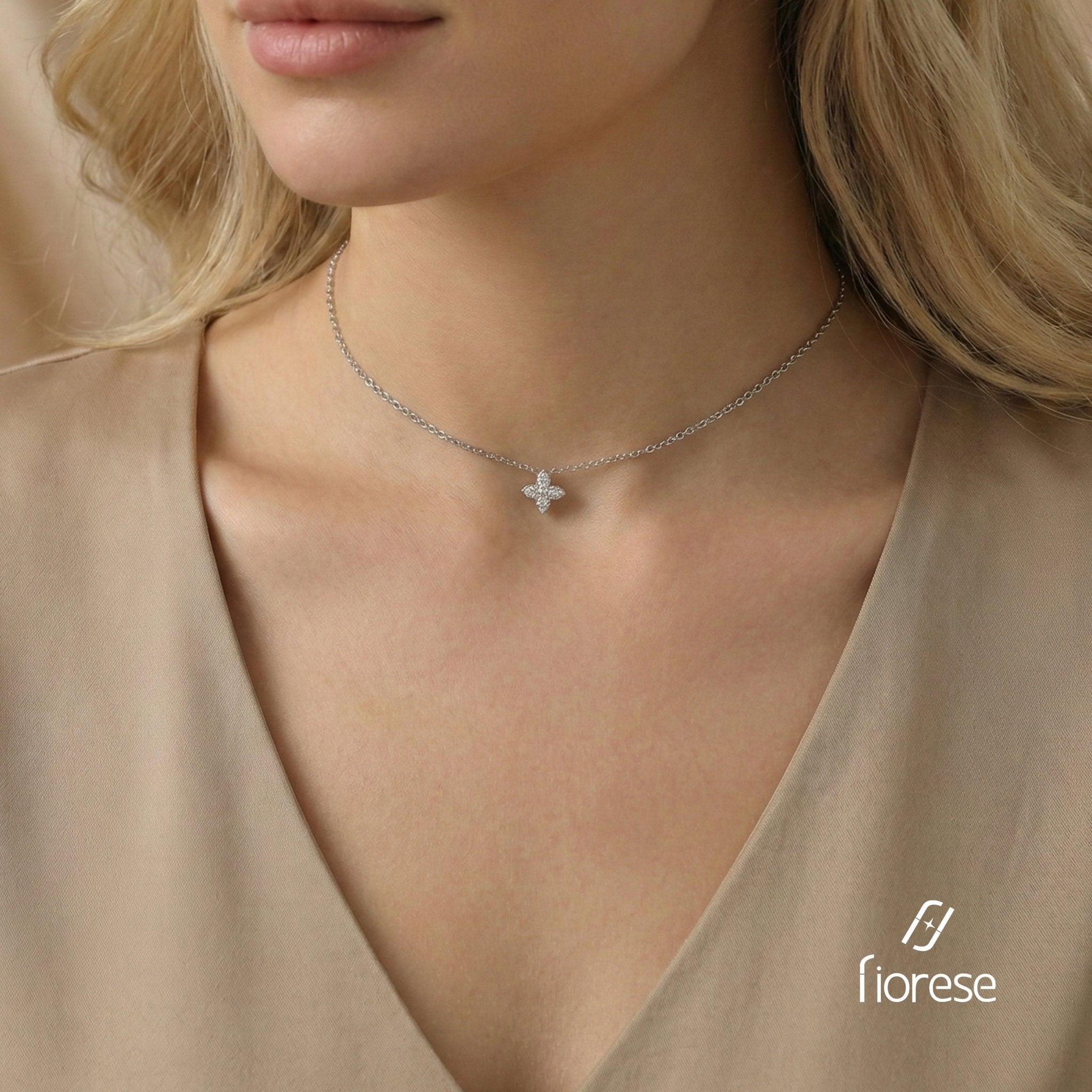 1CT Four Leaf Clover - Shaped Lab Diamond Pendant with Chain - MMR