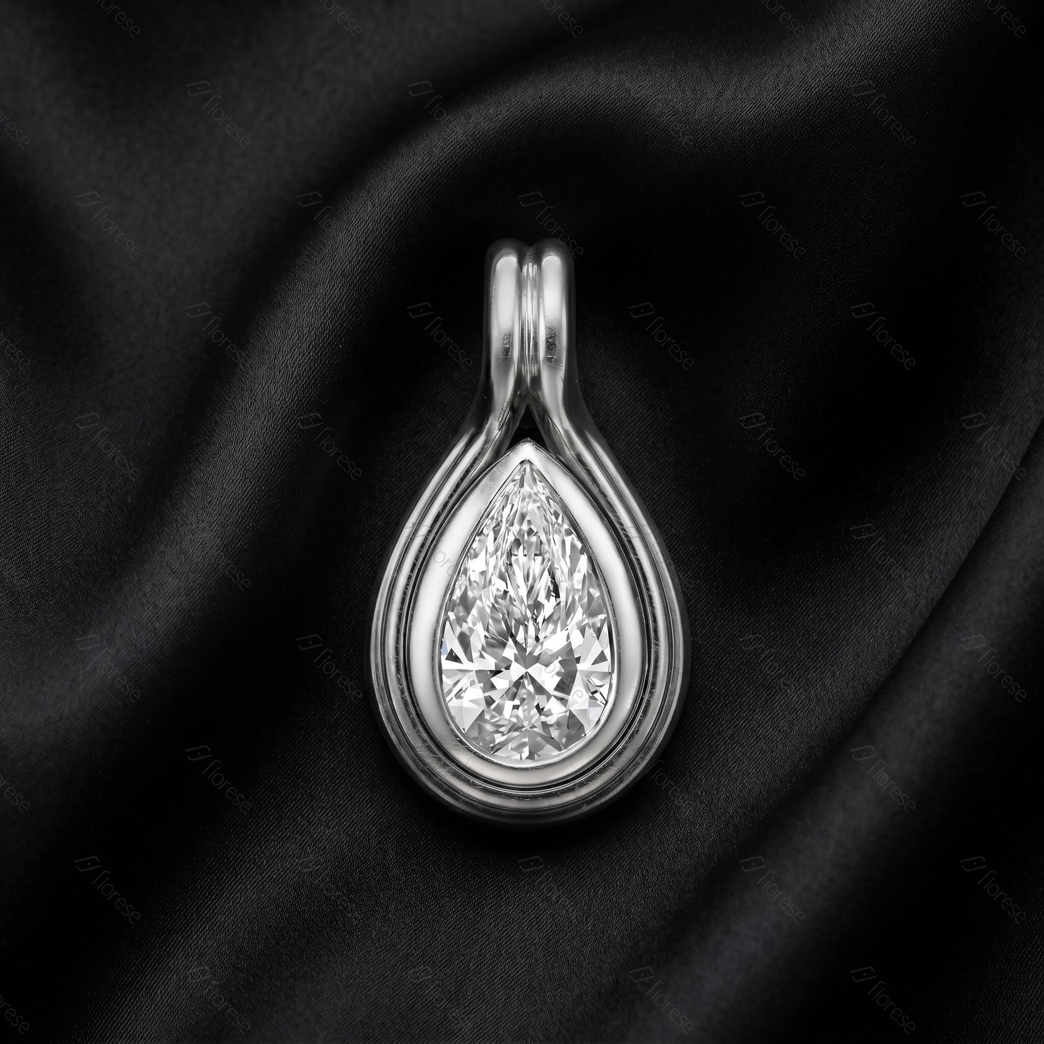 1CT Pear Shape Two Tone Gemstone Charm - MMR