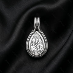 1CT Pear Shape Two Tone Gemstone Charm - MMR