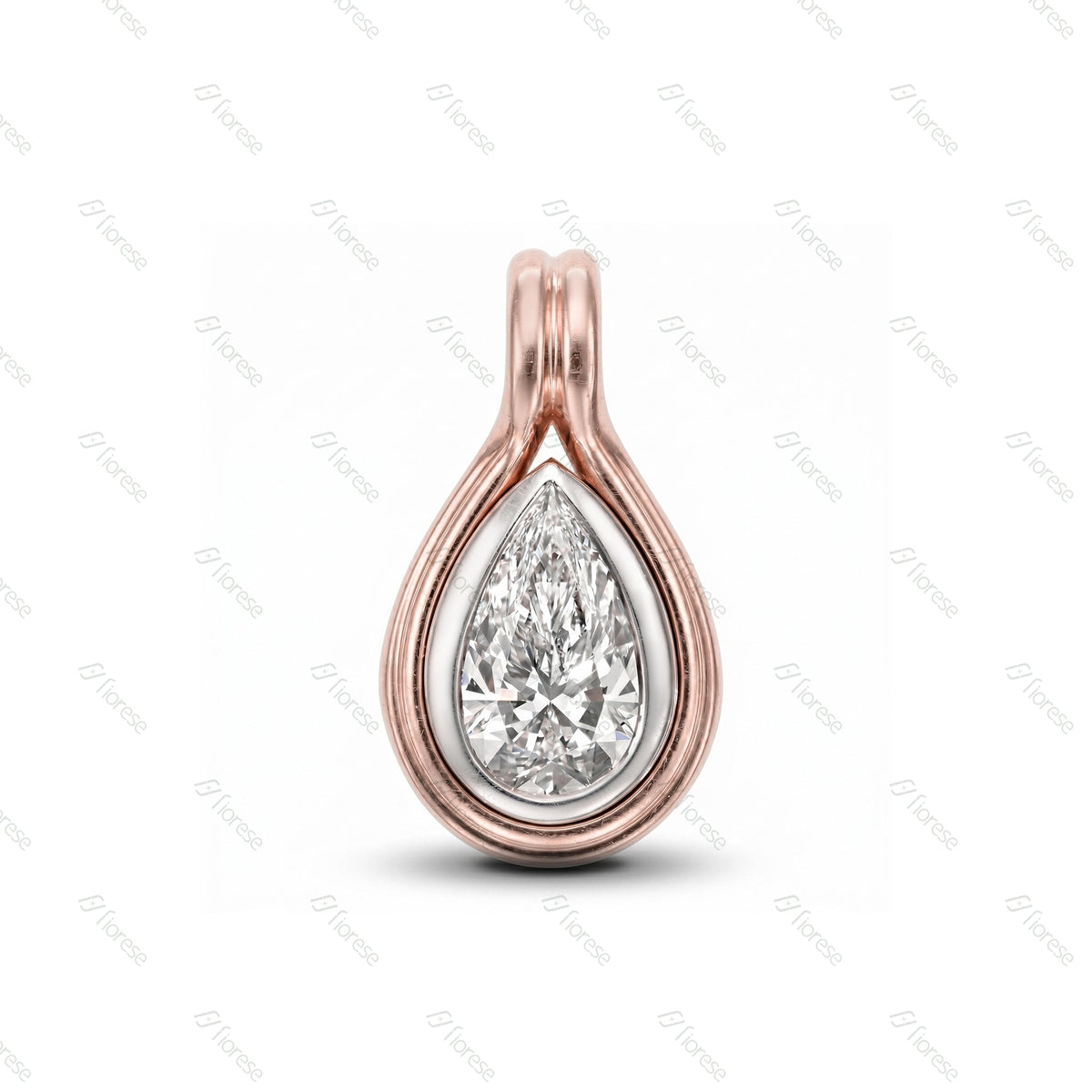 1CT Pear Shape Two Tone Gemstone Charm - MMR