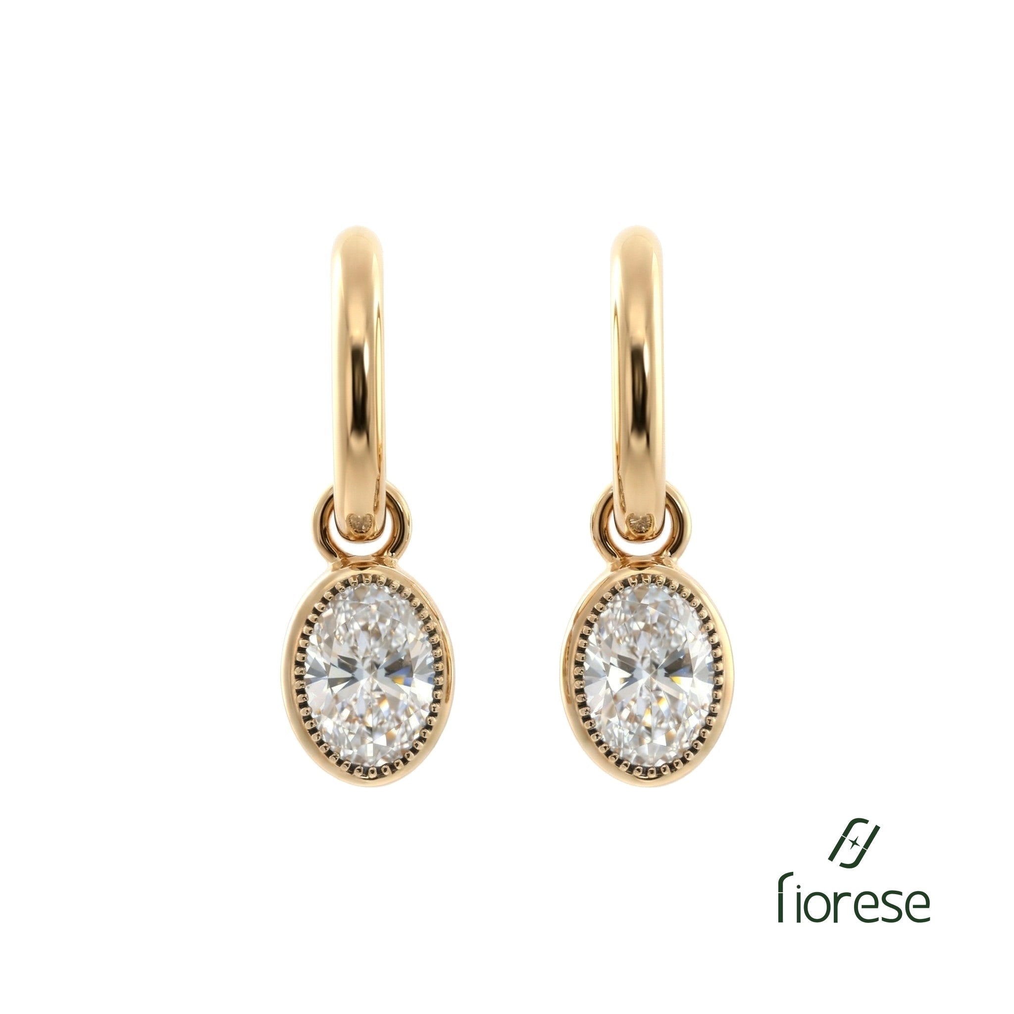 1CTW Oval Shape Bezel Earrings - MMR