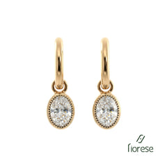 1CTW Oval Shape Bezel Earrings - MMR