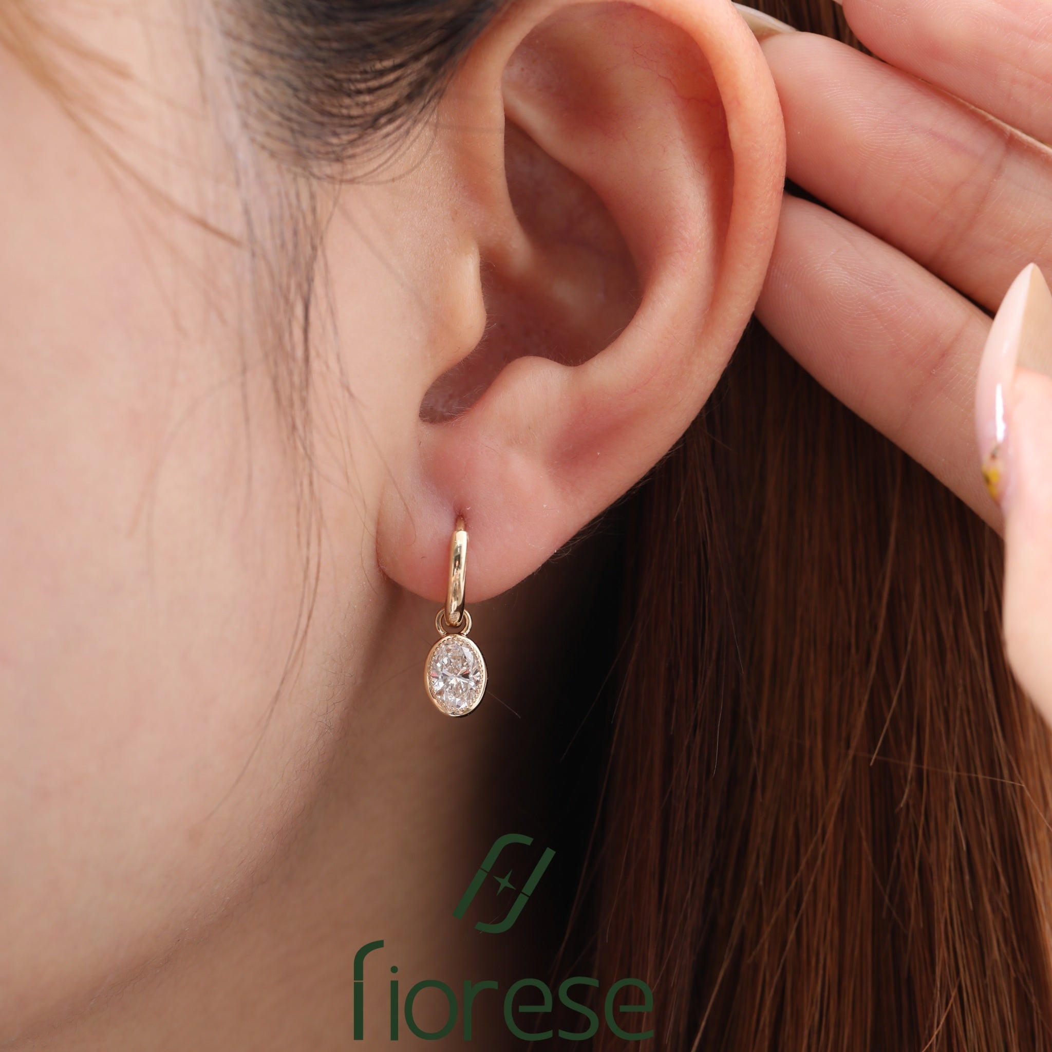 1CTW Oval Shape Bezel Earrings - MMR