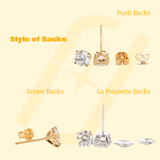 14K White Gold Big Earrings – 2 ct tw Lab Diamond Basket Studs