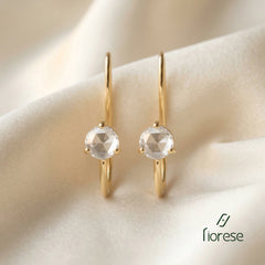 Rose Cut Lab diamond Threader Earrings