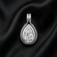 1CT Pear Shape Two Tone Gemstone Charm