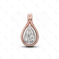 1CT Pear Shape Two Tone Gemstone Charm